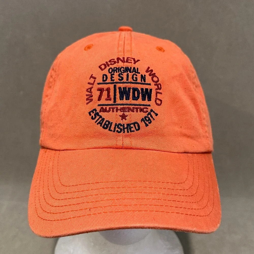 Walt Disney World Orange WDW Established 1971 Adjustable Baseball Hat Cap